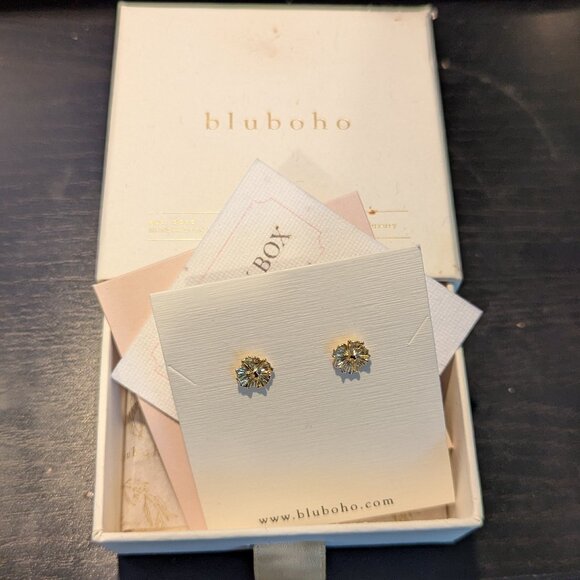 bluboho Jewelry - Bluboho Little Wildflower Earrings - silver base 14k gold vermeil